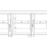 Bristol Dark Oak Sideboard with Gold Handles by Berkeley Designs - Maison Rêves UK
