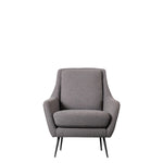 Bromfield Armchair Dark Grey Linen with Black Metal Legs - Maison Rêves UK
