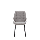 Cadenza Dining Chair Light Grey Fabric with Iron Legs (2pk) - Maison Rêves UK