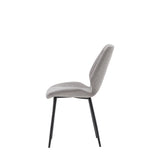 Cadenza Dining Chair Light Grey Fabric with Iron Legs (2pk) - Maison Rêves UK