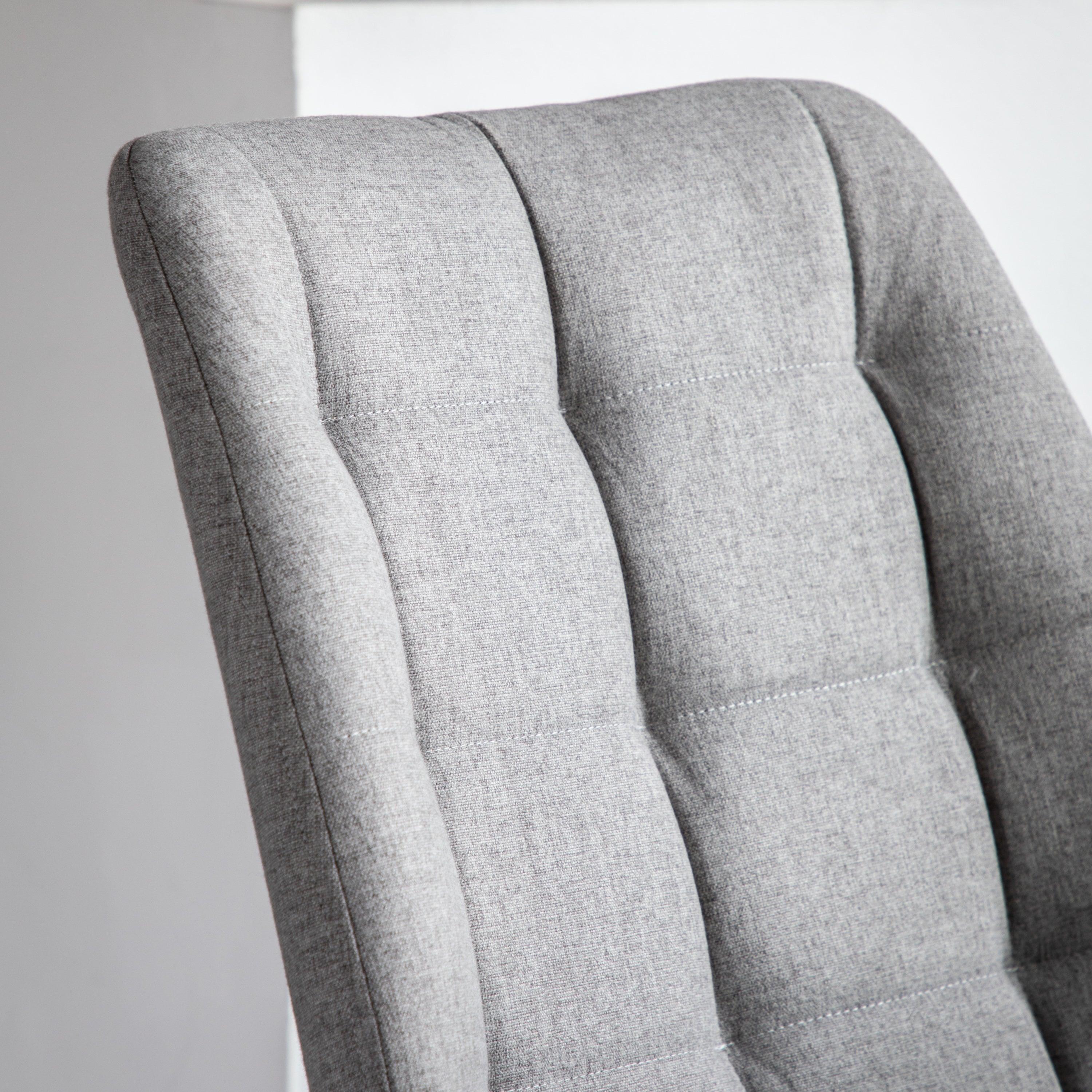 Cadenza Dining Chair Light Grey Fabric with Iron Legs (2pk) - Maison Rêves UK