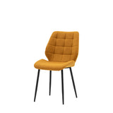 Cadenza Dining Chair Saffron Fabric with Iron Legs (2pk) - Maison Rêves UK