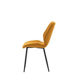 Cadenza Dining Chair Saffron Fabric with Iron Legs (2pk) - Maison Rêves UK