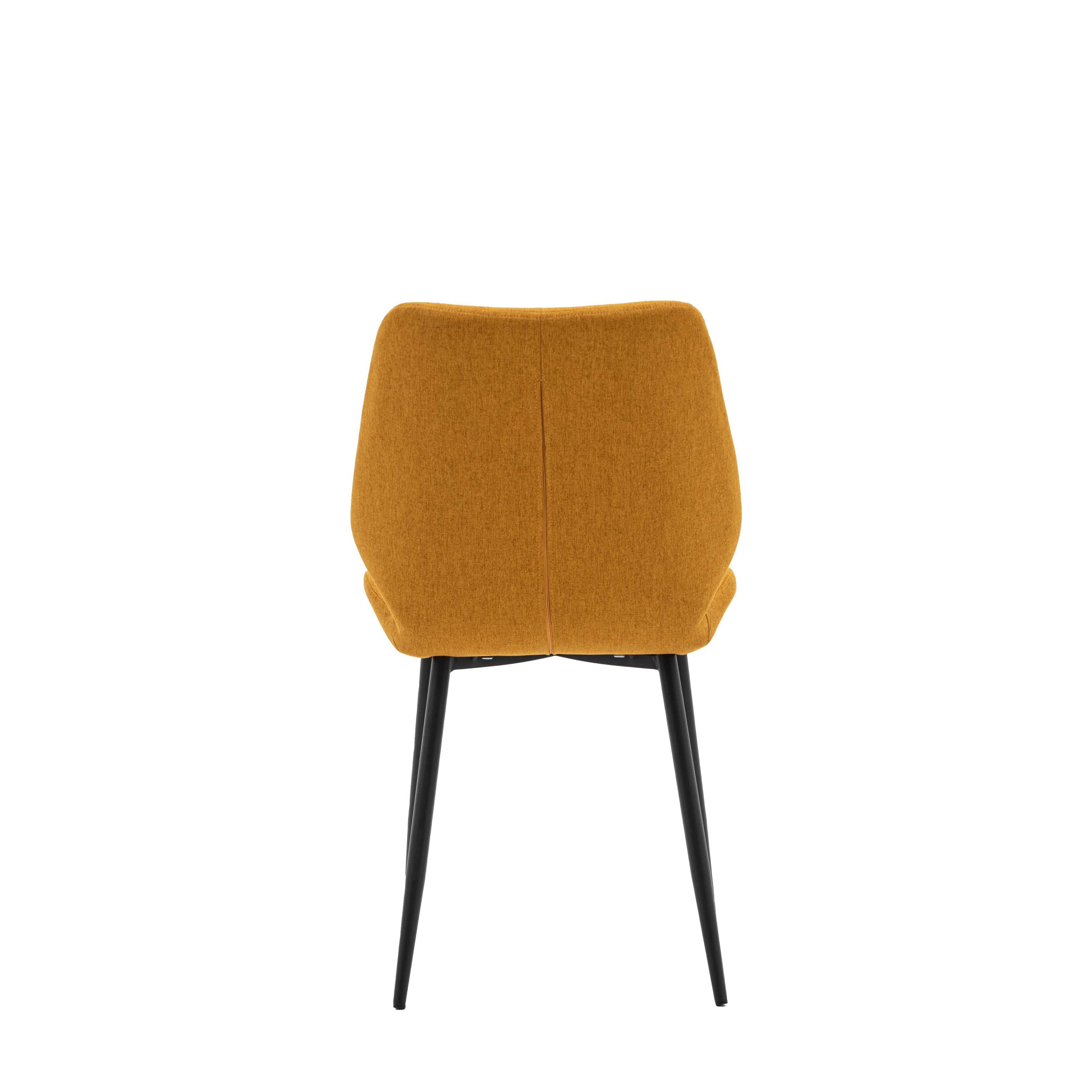 Cadenza Dining Chair Saffron Fabric with Iron Legs (2pk) - Maison Rêves UK