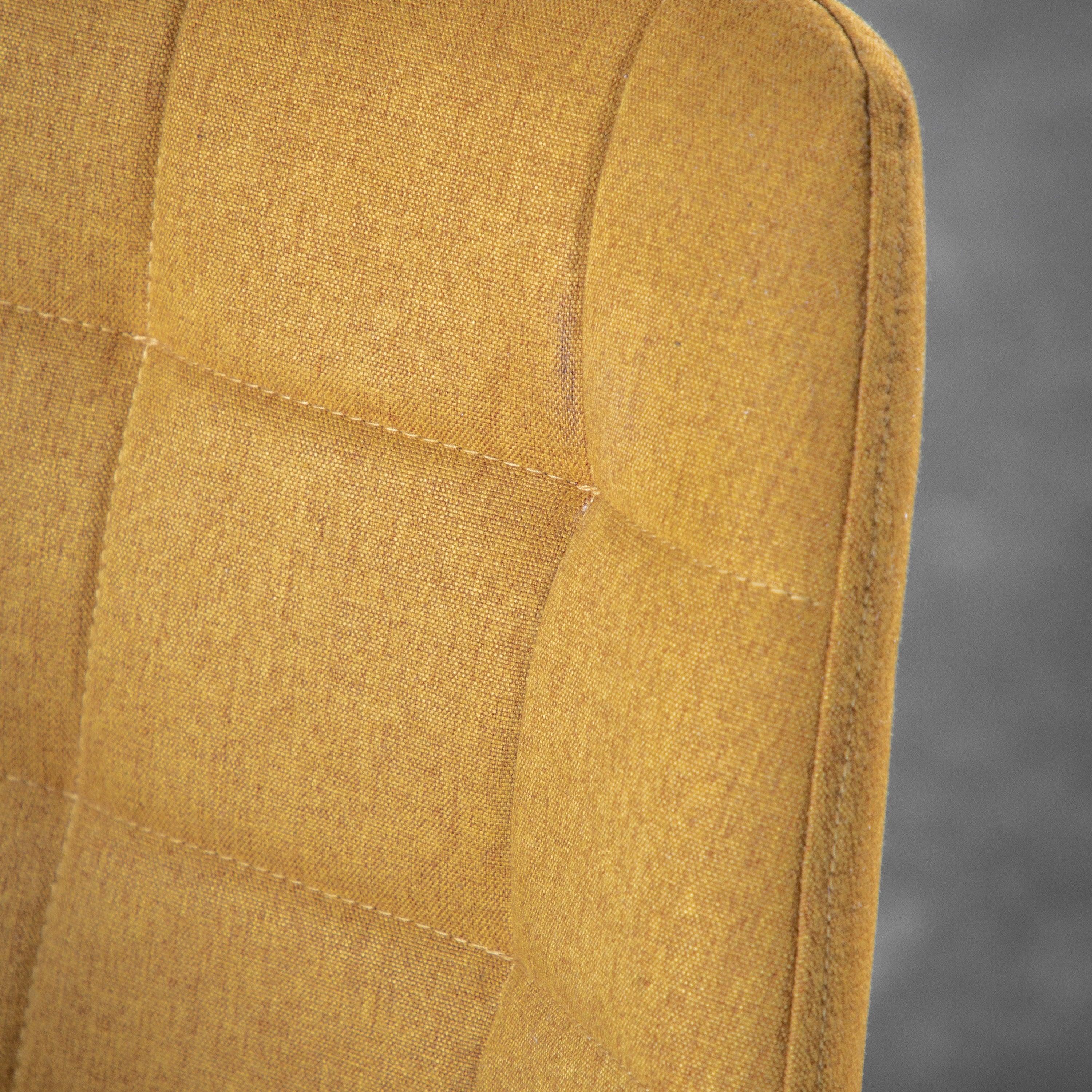 Cadenza Dining Chair Saffron Fabric with Iron Legs (2pk) - Maison Rêves UK