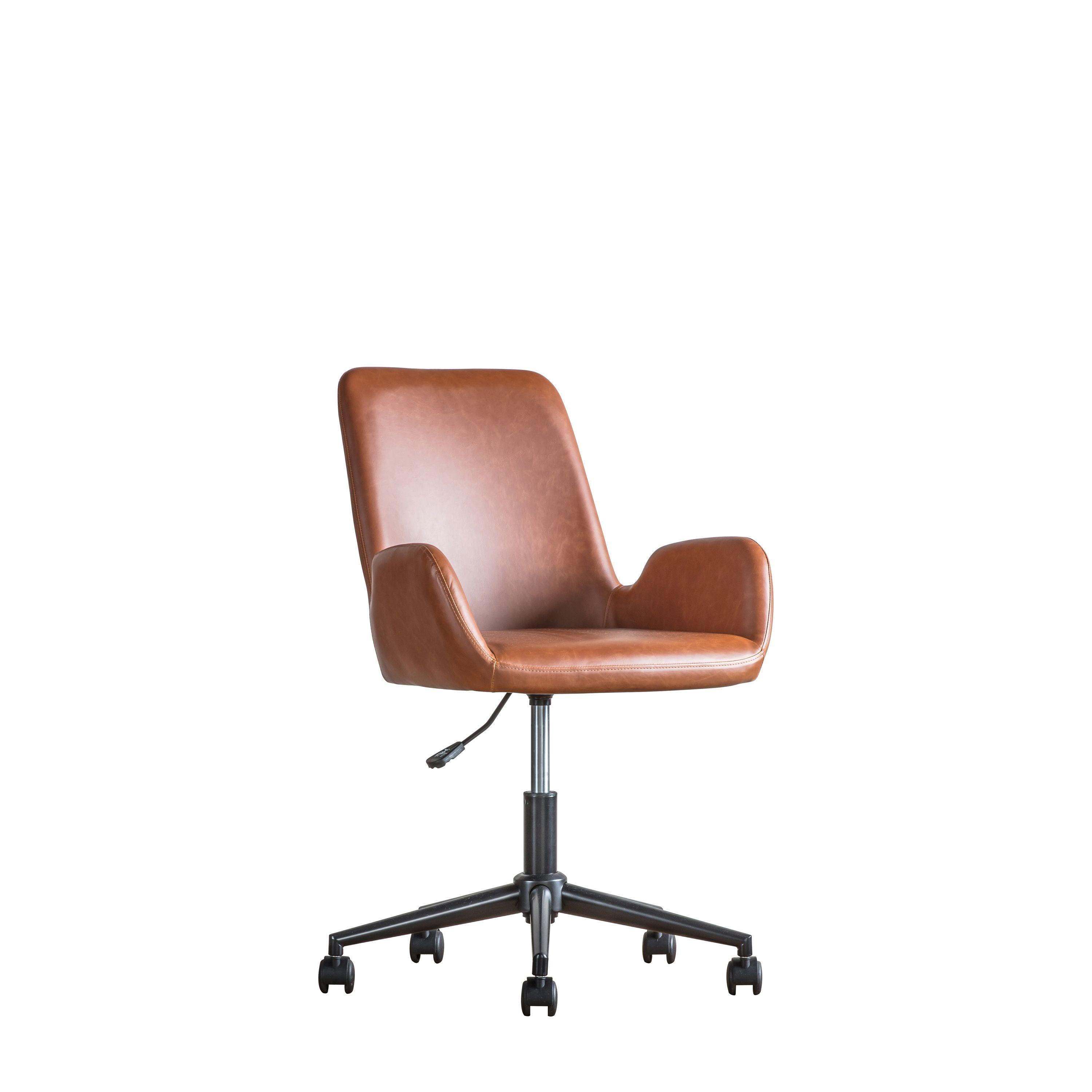 Calma Swivel Office Chair Brown - Maison Rêves UK