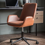 Calma Swivel Office Chair Brown - Maison Rêves UK