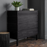 Calvera Boutique Wooden 4 Drawer Chest in Black - Maison Rêves UK