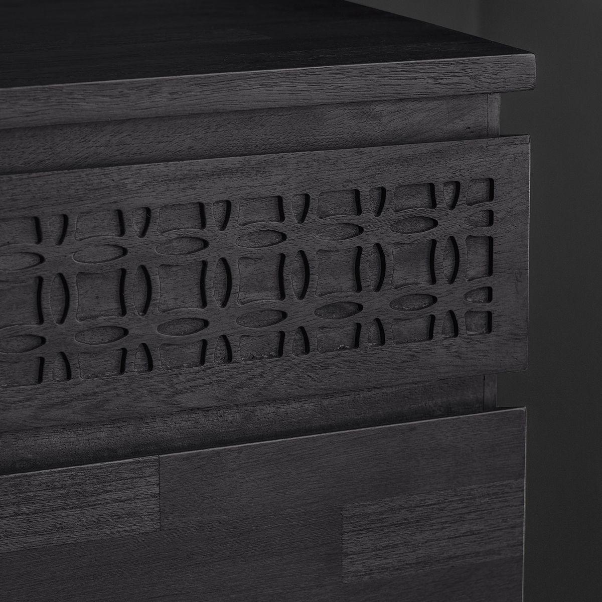 Calvera Boutique Wooden 4 Drawer Chest in Black - Maison Rêves UK