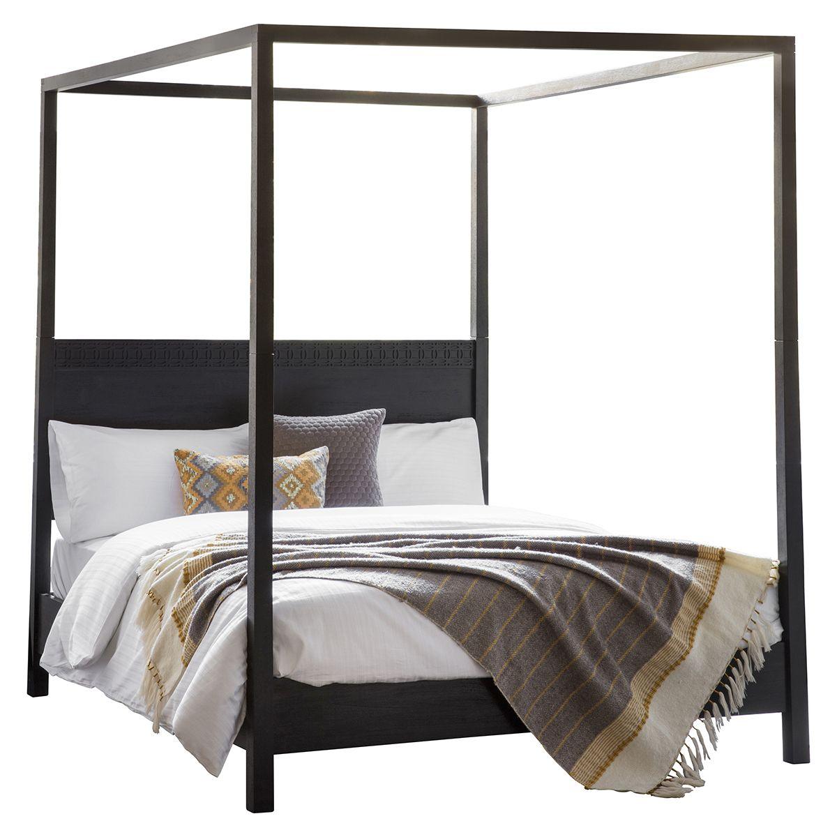 Calvera Boutique Wooden 4 Poster 5' Kingsize Bed in Black - Maison Rêves UK