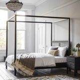Calvera Boutique Wooden 4 Poster 5' Kingsize Bed in Black - Maison Rêves UK
