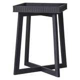 Calvera Boutique Wooden Bedside Table in Black - Maison Rêves UK
