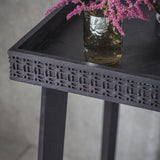 Calvera Boutique Wooden Bedside Table in Black - Maison Rêves UK