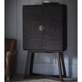 Calvera Boutique Wooden Cocktail Cabinet in Black - Maison Rêves UK