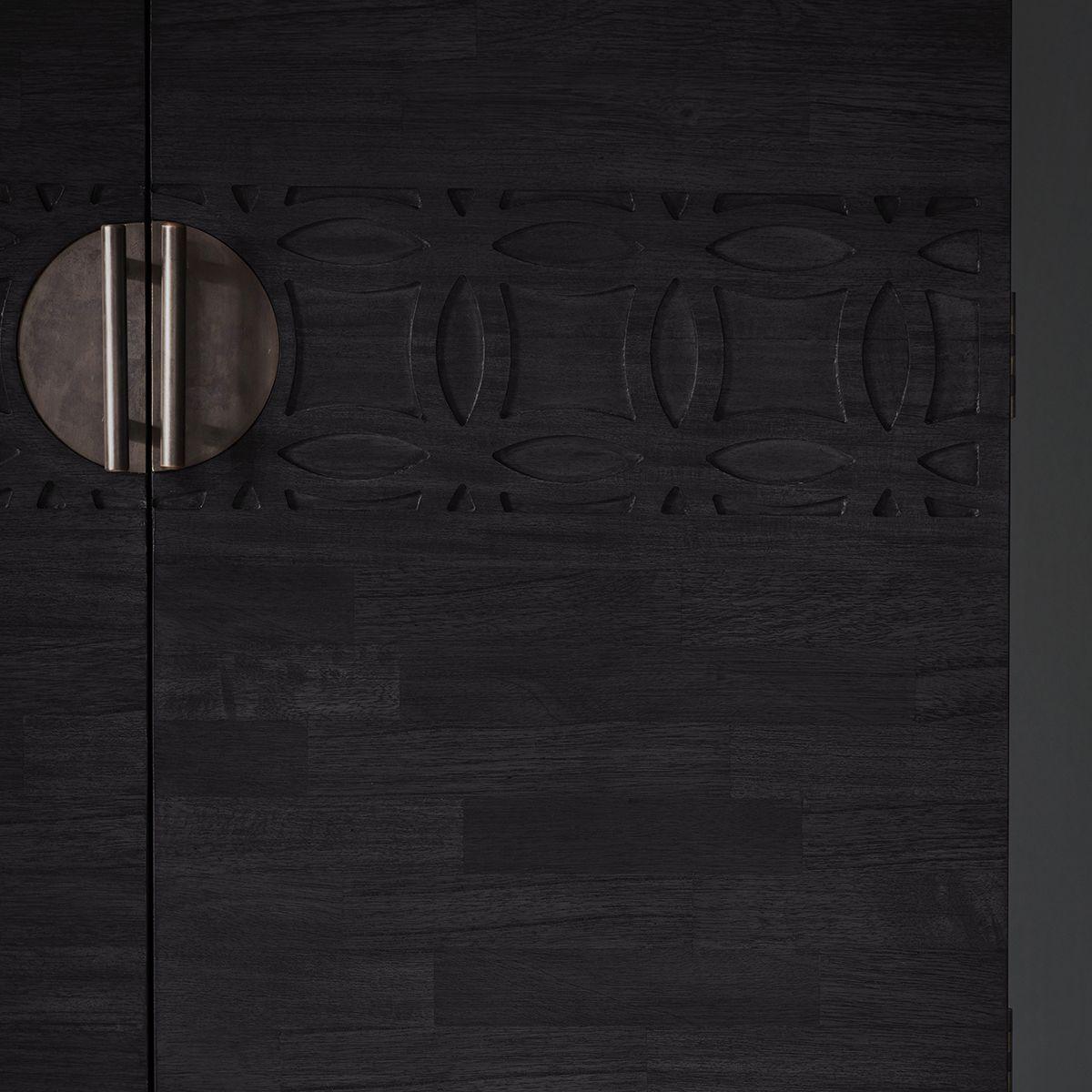 Calvera Boutique Wooden Cocktail Cabinet in Black - Maison Rêves UK