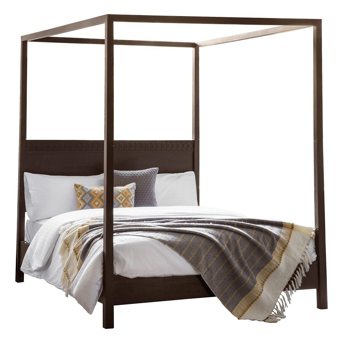 Calvera Retreat 4 Poster 6' Bed - Brown - Maison Rêves UK
