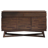 Calvera Retreat Wooden 3 Door / 2 Drawer Sideboard in Brown - Maison Rêves UK