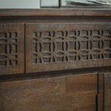 Calvera Retreat Wooden 3 Door / 2 Drawer Sideboard in Brown - Maison Rêves UK