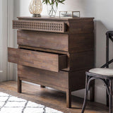 Calvera Retreat Wooden 4 Drawer Chest in Brown - Maison Rêves UK
