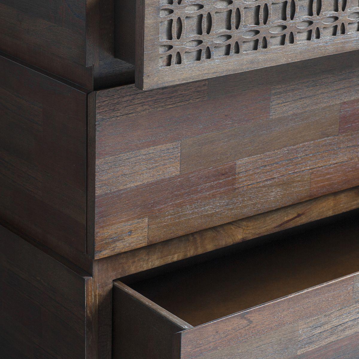 Calvera Retreat Wooden 4 Drawer Chest in Brown - Maison Rêves UK