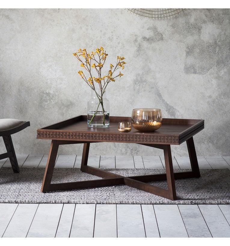 Calvera Retreat Wooden Coffee Table in Brown - Maison Rêves UK