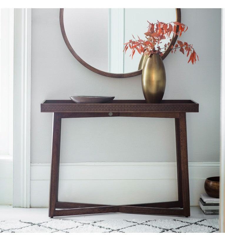 Calvera Retreat Wooden Console Table in Brown - Maison Rêves UK