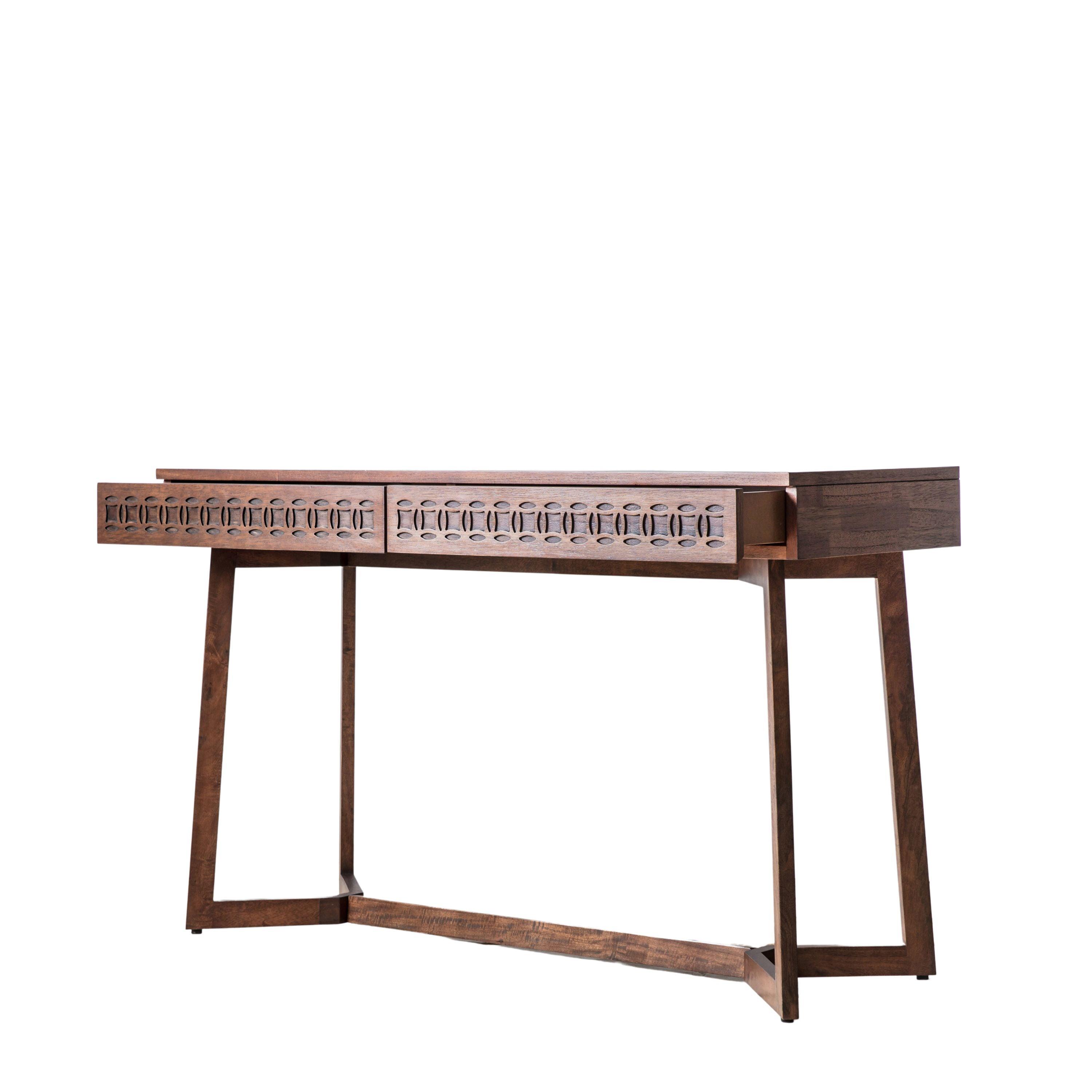 Calvera Retreat Wooden Desk in Brown - Maison Rêves UK