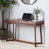 Calvera Retreat Wooden Desk in Brown - Maison Rêves UK