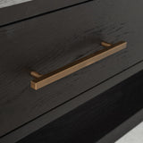 Cambon Dark Coffee 3 Drawer Media Unit with Gold Frame by Richmond Interiors - Maison Rêves UK
