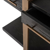 Cambon Dark Coffee 3 Drawer Sideboard with Gold Frame by Richmond Interiors - Maison Rêves UK