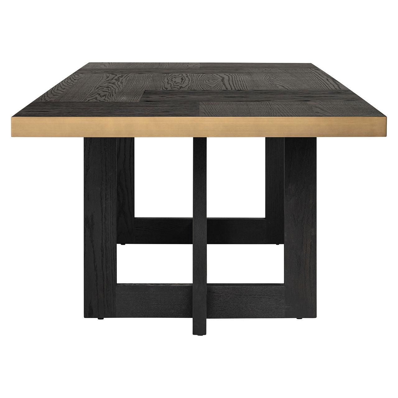 Cambon Dark Coffee Oak Dining Table with Brushed Gold Accent by Richmond Interiors - Maison Rêves UK