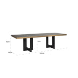 Cambon Dark Coffee Oak Dining Table with Brushed Gold Accent by Richmond Interiors - Maison Rêves UK