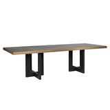 Cambon Dark Coffee Oak Dining Table with Brushed Gold Accent by Richmond Interiors - Maison Rêves UK