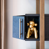 Cambon Gold Stainless Steel Bookcase with Dark Coffee 4 Door Cabinet by Richmond Interiors - Maison Rêves UK
