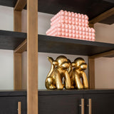 Cambon Gold Stainless Steel Bookcase with Dark Coffee 4 Door Cabinet by Richmond Interiors - Maison Rêves UK