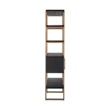 Cambon Gold Stainless Steel Bookcase with Dark Coffee 4 Door Cabinet by Richmond Interiors - Maison Rêves UK