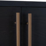 Cambon Gold Stainless Steel Bookcase with Dark Coffee 4 Door Cabinet by Richmond Interiors - Maison Rêves UK