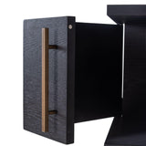 Cambon Gold Stainless Steel Bookcase with Dark Coffee 4 Door Cabinet by Richmond Interiors - Maison Rêves UK