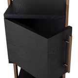 Cambon Gold Stainless Steel Bookcase with Dark Coffee 4 Door Cabinet by Richmond Interiors - Maison Rêves UK