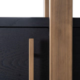 Cambon Gold Stainless Steel Bookcase with Dark Coffee 4 Door Cabinet by Richmond Interiors - Maison Rêves UK