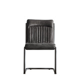Capriccio Leather Dining Chair Antique Ebony with Black Legs - Maison Rêves UK