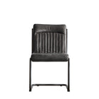 Capriccio Leather Dining Chair Antique Ebony with Black Legs