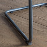Capriccio Leather Dining Chair Brown with Black Iron Legs - Maison Rêves UK