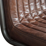 Capriccio Leather Dining Chair Brown with Black Iron Legs - Maison Rêves UK