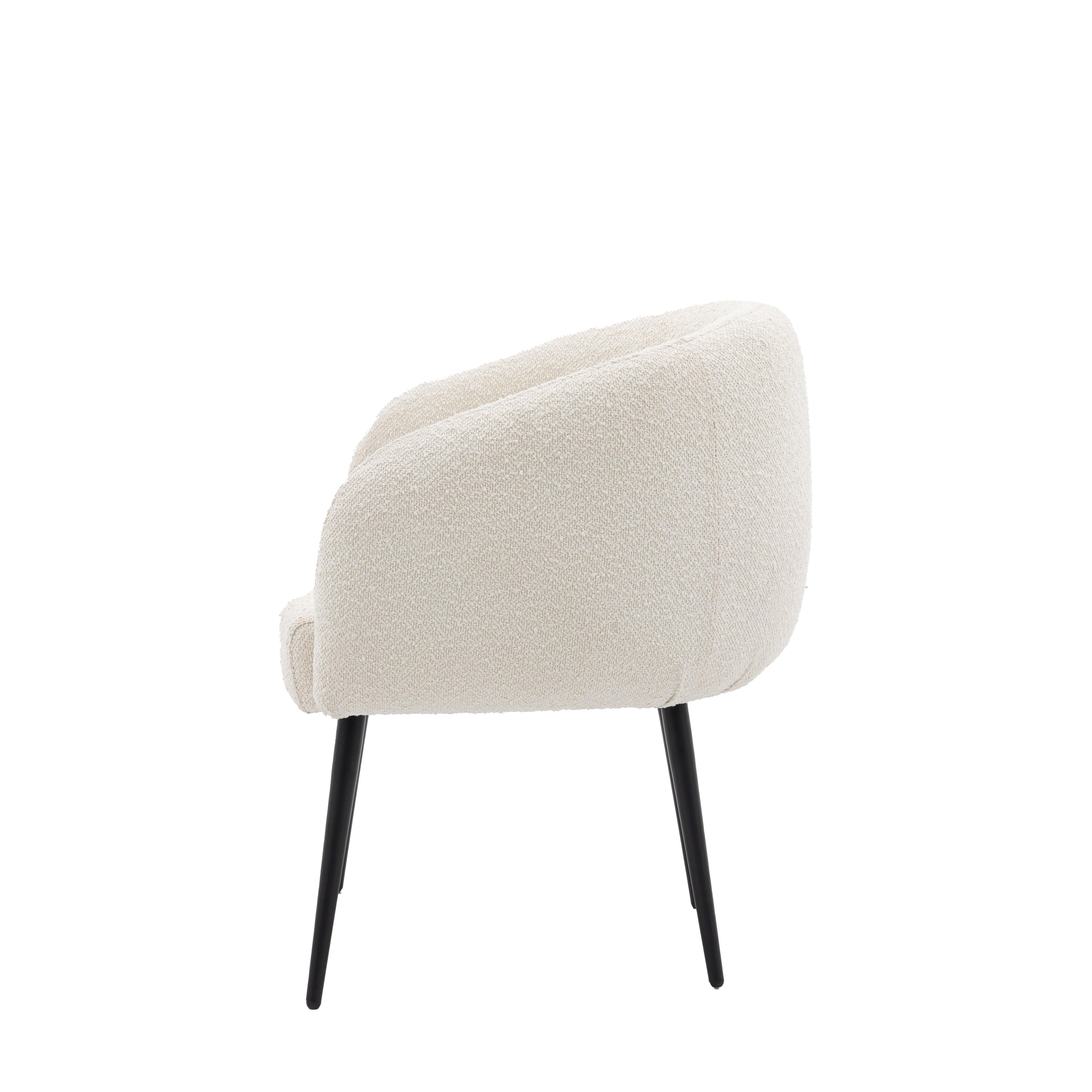 Centuri Off White Fabric Tub Chair - Maison Rêves UK