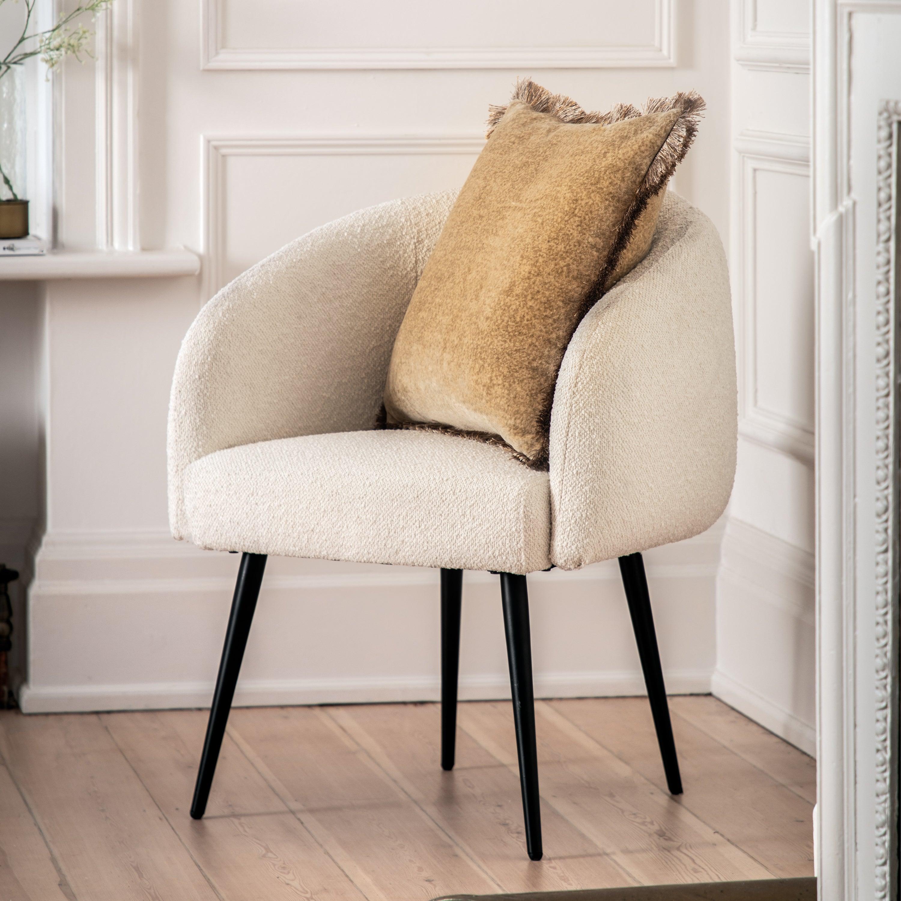 Centuri Off White Fabric Tub Chair - Maison Rêves UK