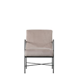 Chartwellshire Fabric Armchair Grey with Narrow Metal Arms - Maison Rêves UK