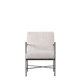 Chartwellshire Fabric Armchair White with Narrow Metal Arms - Maison Rêves UK