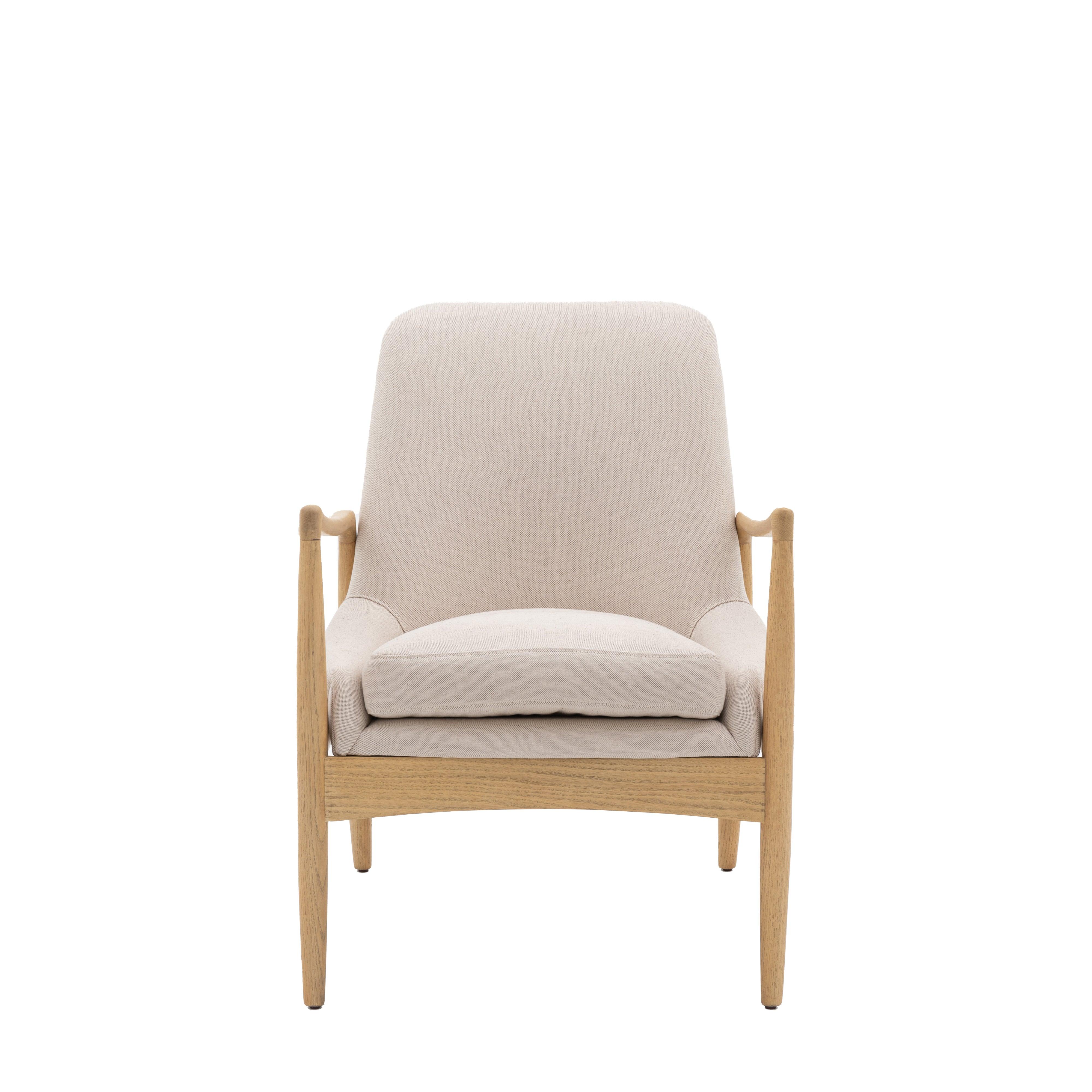 Chroma Weathered Ashwood Frame Armchair Natural Linen - Maison Rêves UK