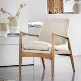 Chroma Weathered Ashwood Frame Armchair Natural Linen - Maison Rêves UK
